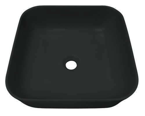 Vasque rectangle à poser LYS en céramique 37 x 37 x 11 cm - noir mat